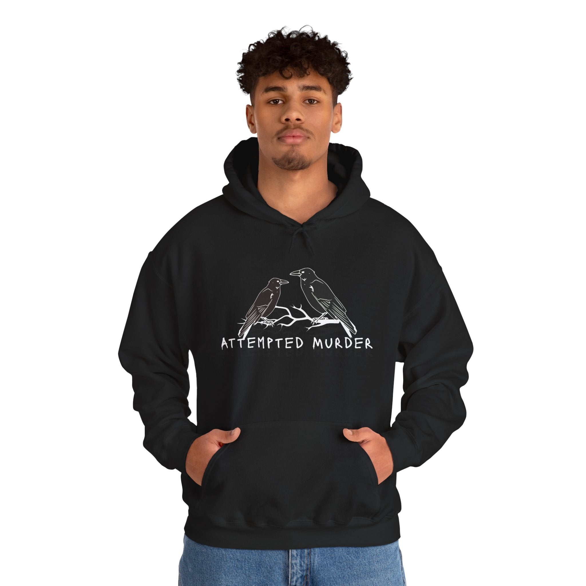 Humorous Unisex Hoodie- Attempted Murder Design