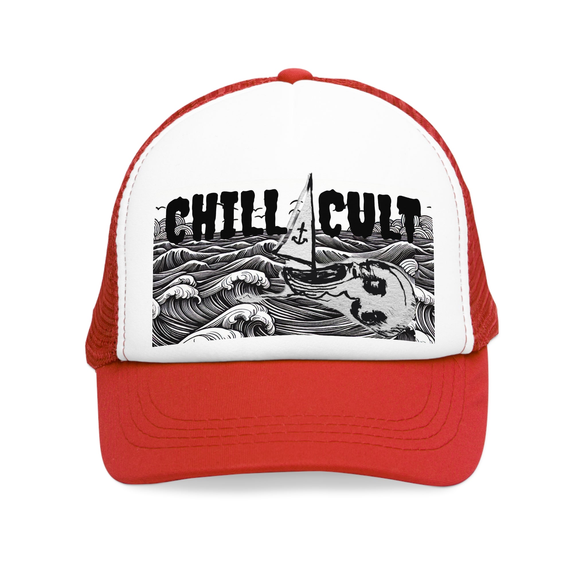 Mesh Cap Trucker Hat - Schooner Head Design