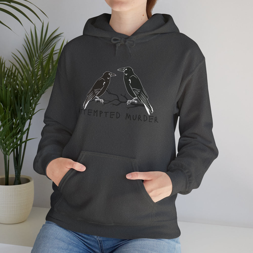 Humorous Unisex Hoodie- Attempted Murder Design