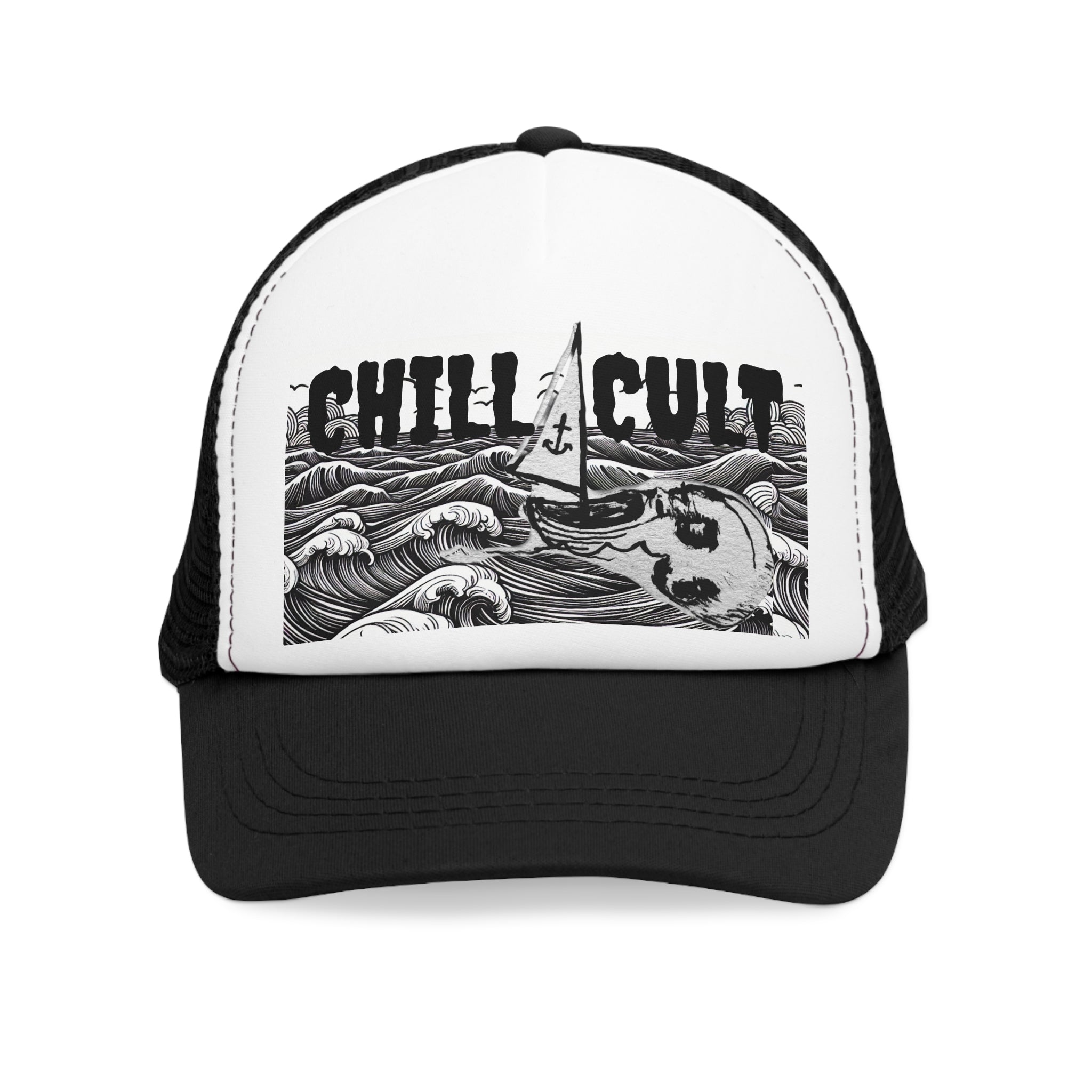 Mesh Cap Trucker Hat - Schooner Head Design