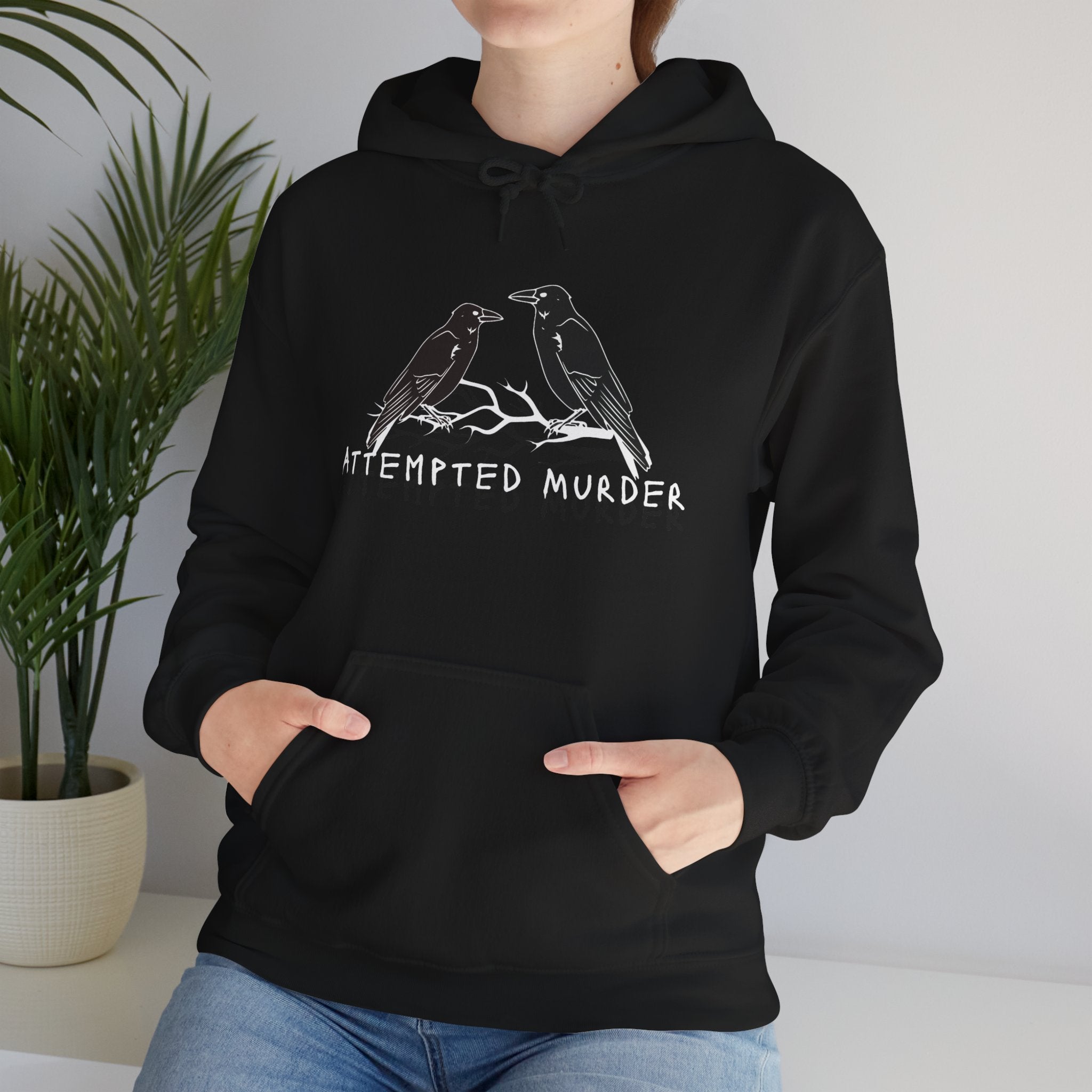Humorous Unisex Hoodie- Attempted Murder Design