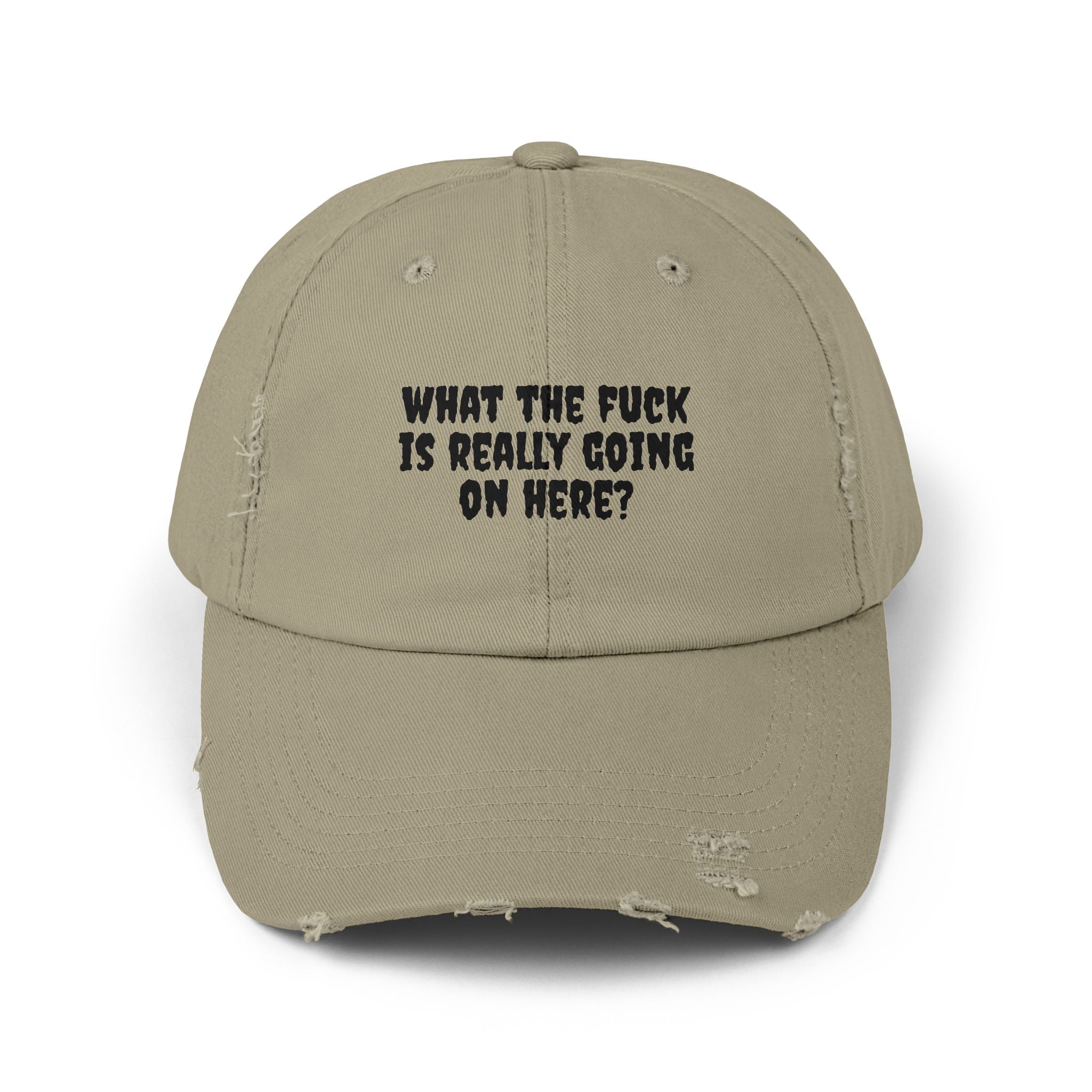 Distressed Cap - Funny Question Hat