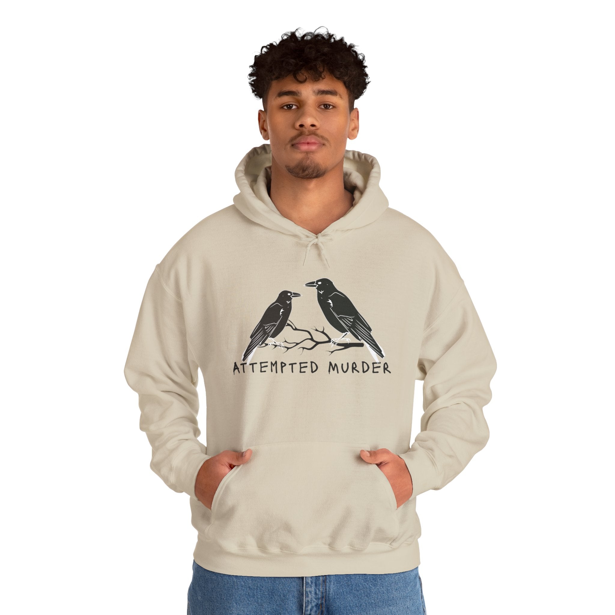Humorous Unisex Hoodie- Attempted Murder Design