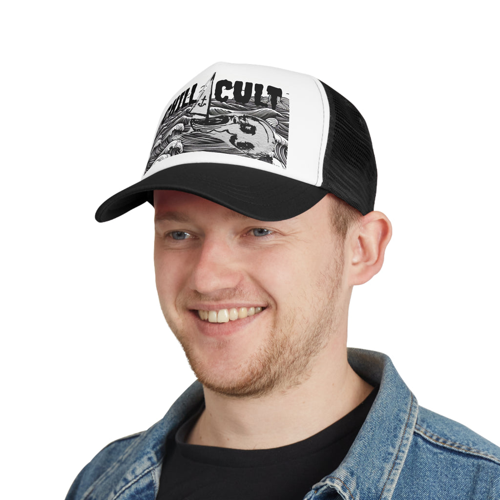 Mesh Cap Trucker Hat - Schooner Head Design