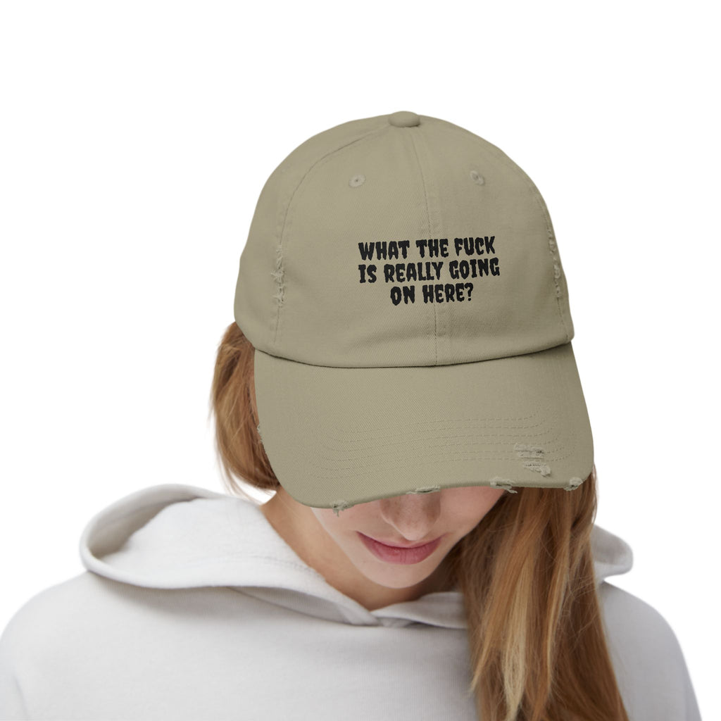 Distressed Cap - Funny Question Hat