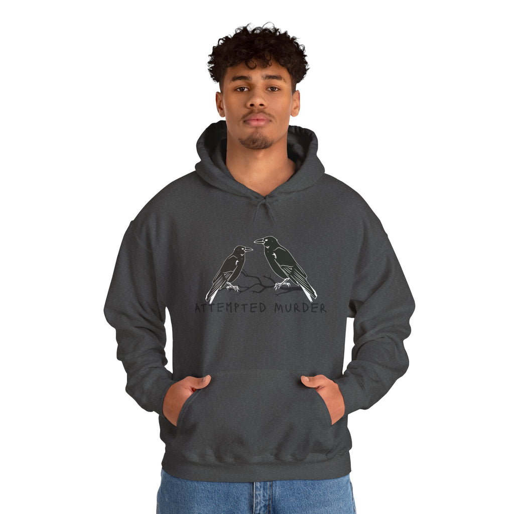 Humorous Unisex Hoodie- Attempted Murder Design