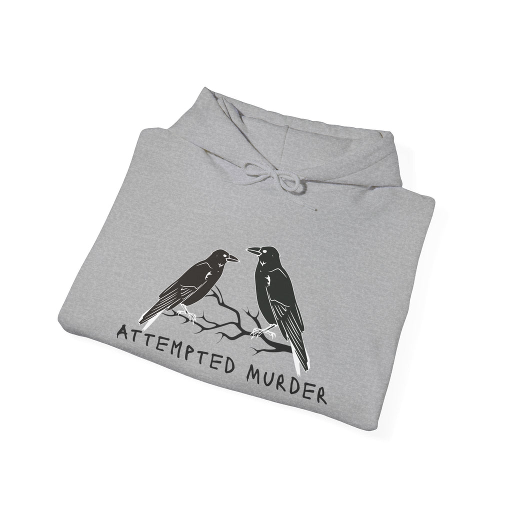 Humorous Unisex Hoodie- Attempted Murder Design