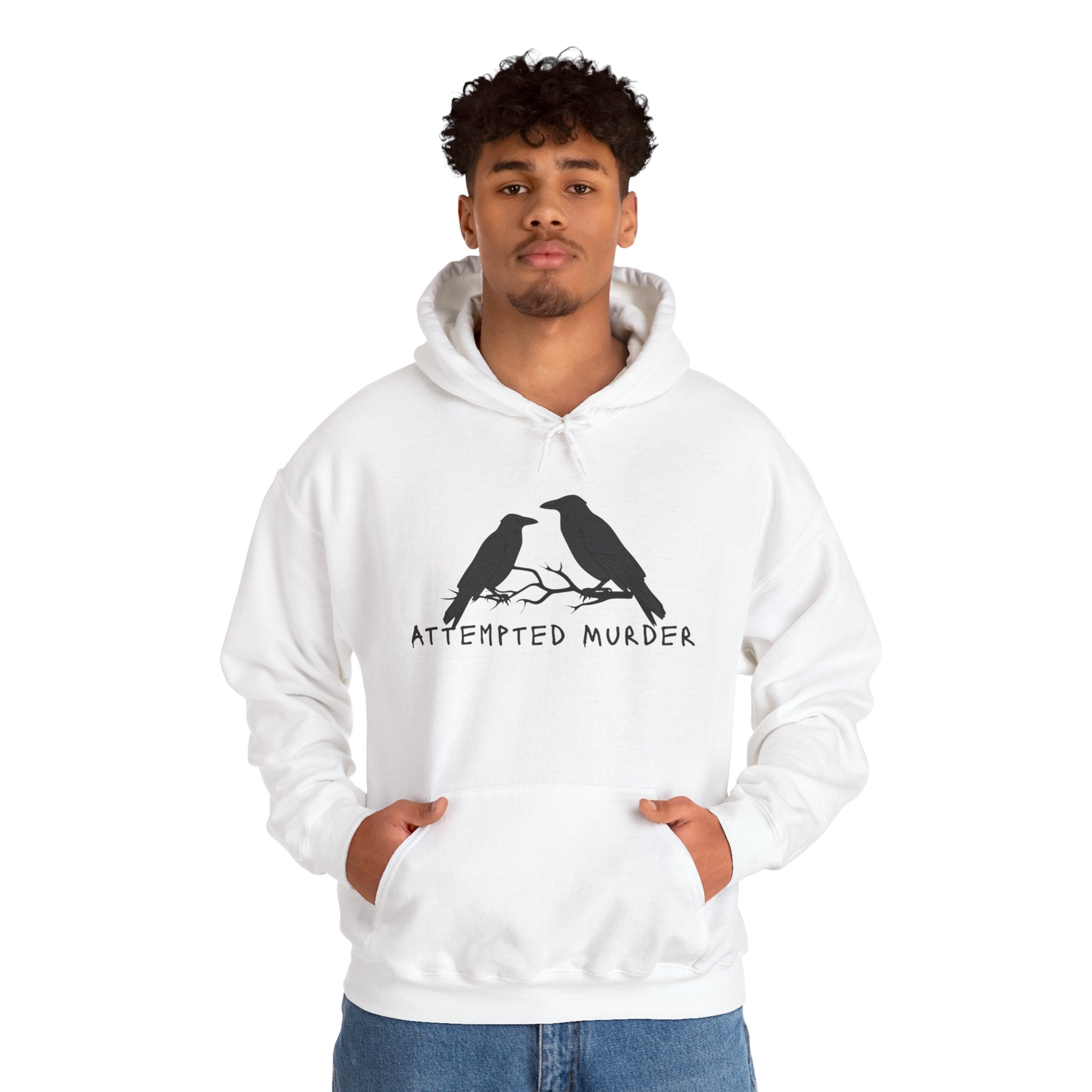 Humorous Unisex Hoodie- Attempted Murder Design