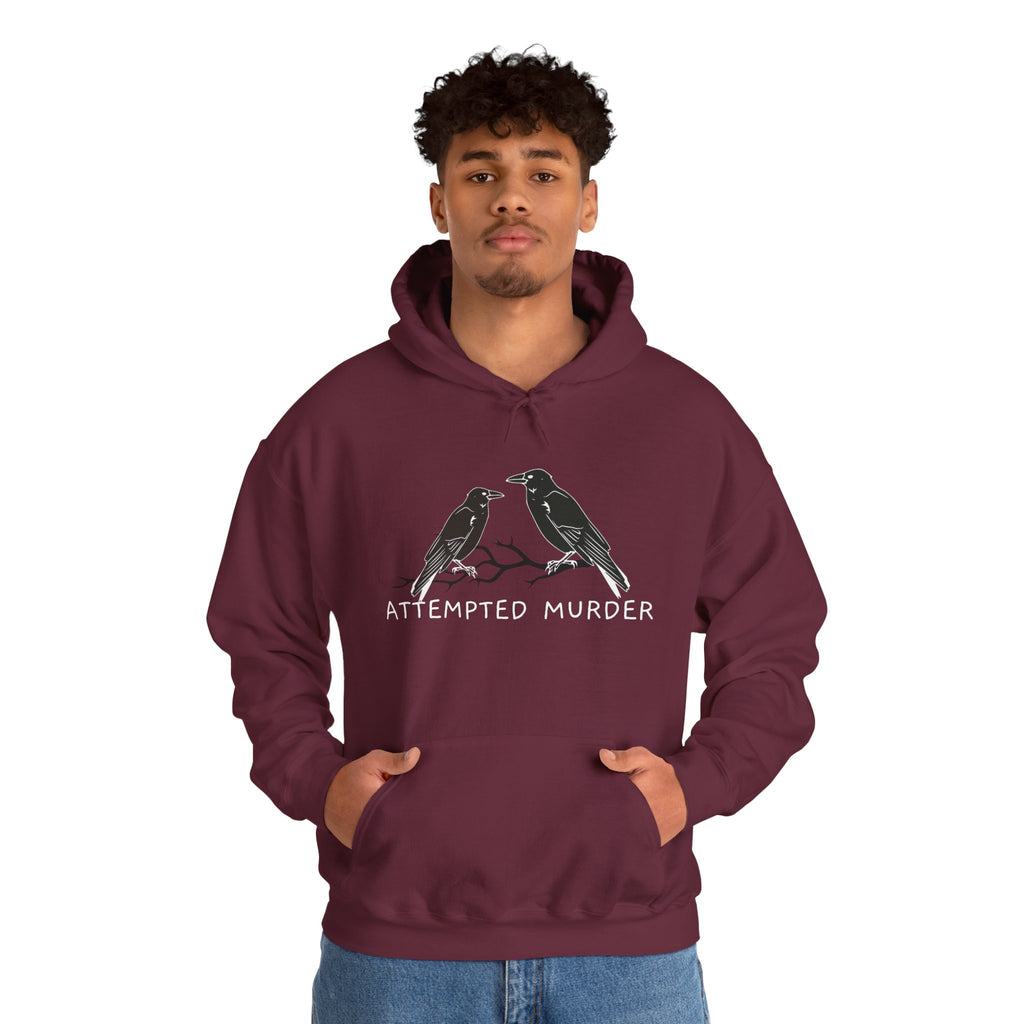 Humorous Unisex Hoodie- Attempted Murder Design