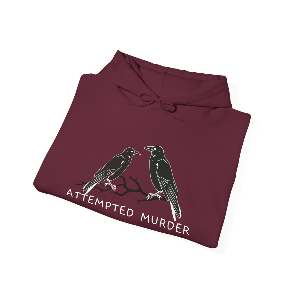 Humorous Unisex Hoodie- Attempted Murder Design