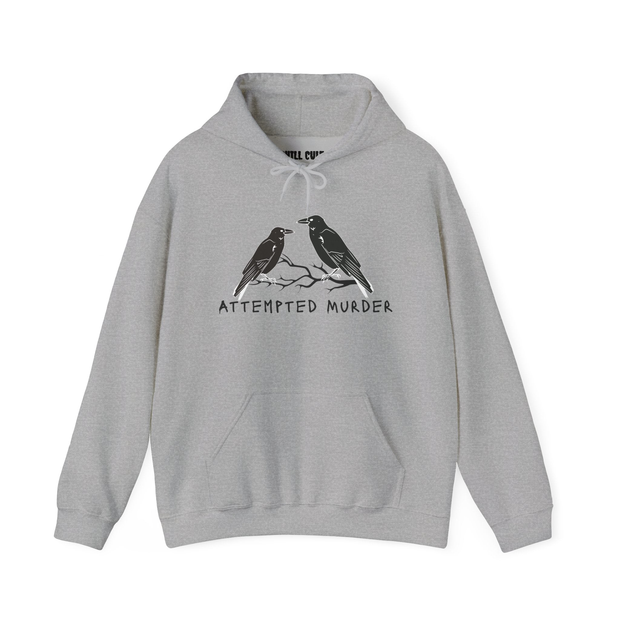 Humorous Unisex Hoodie- Attempted Murder Design