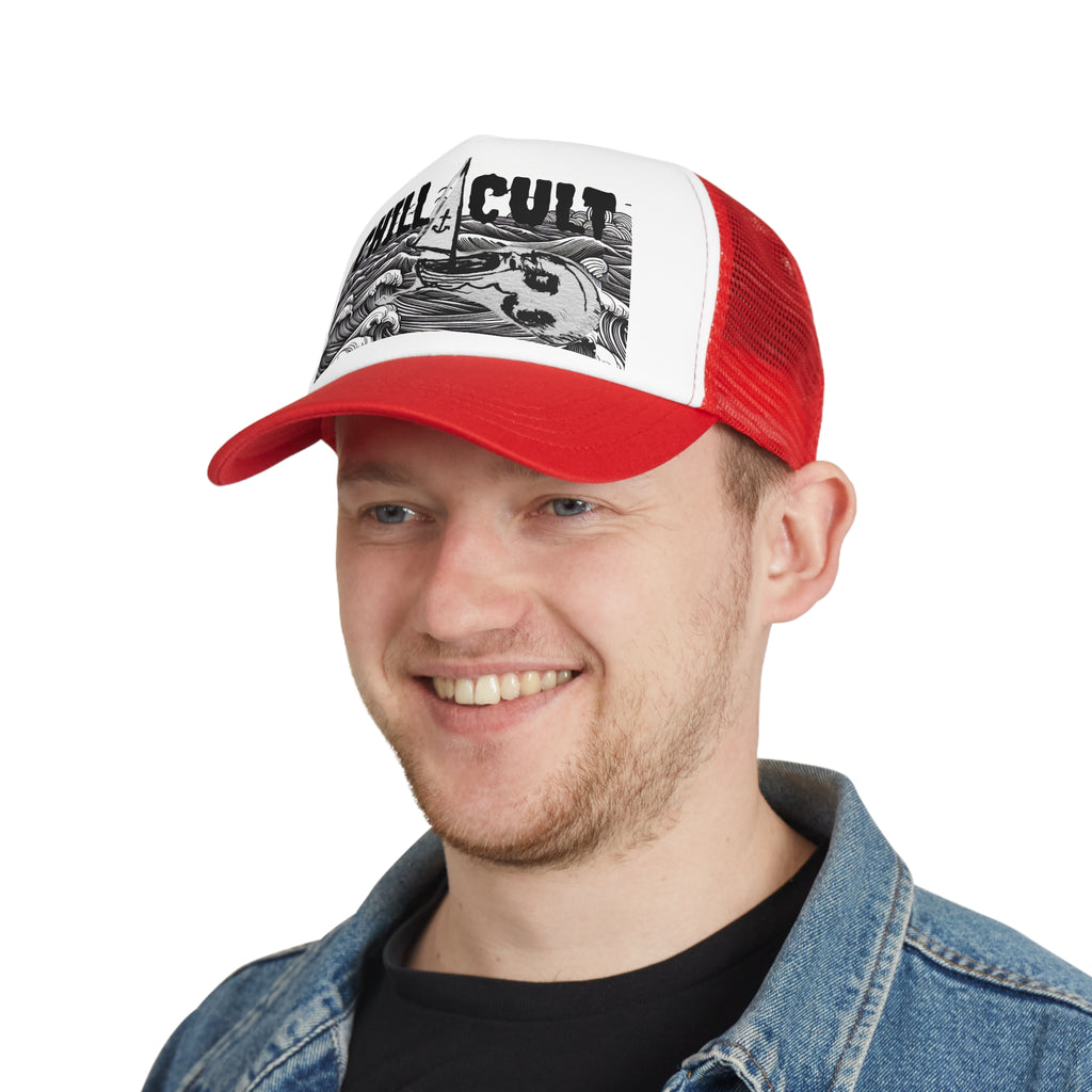 Mesh Cap Trucker Hat - Schooner Head Design