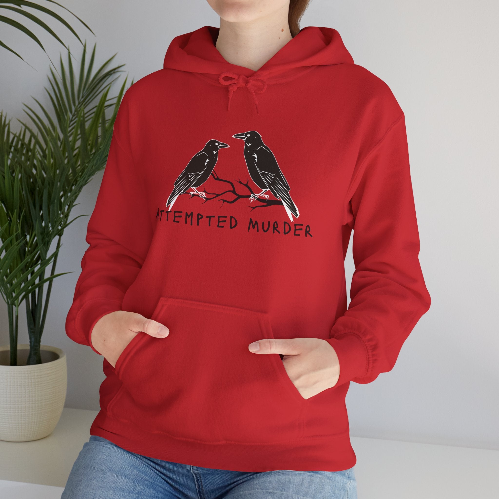 Humorous Unisex Hoodie- Attempted Murder Design