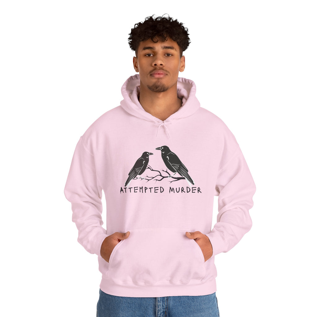 Humorous Unisex Hoodie- Attempted Murder Design