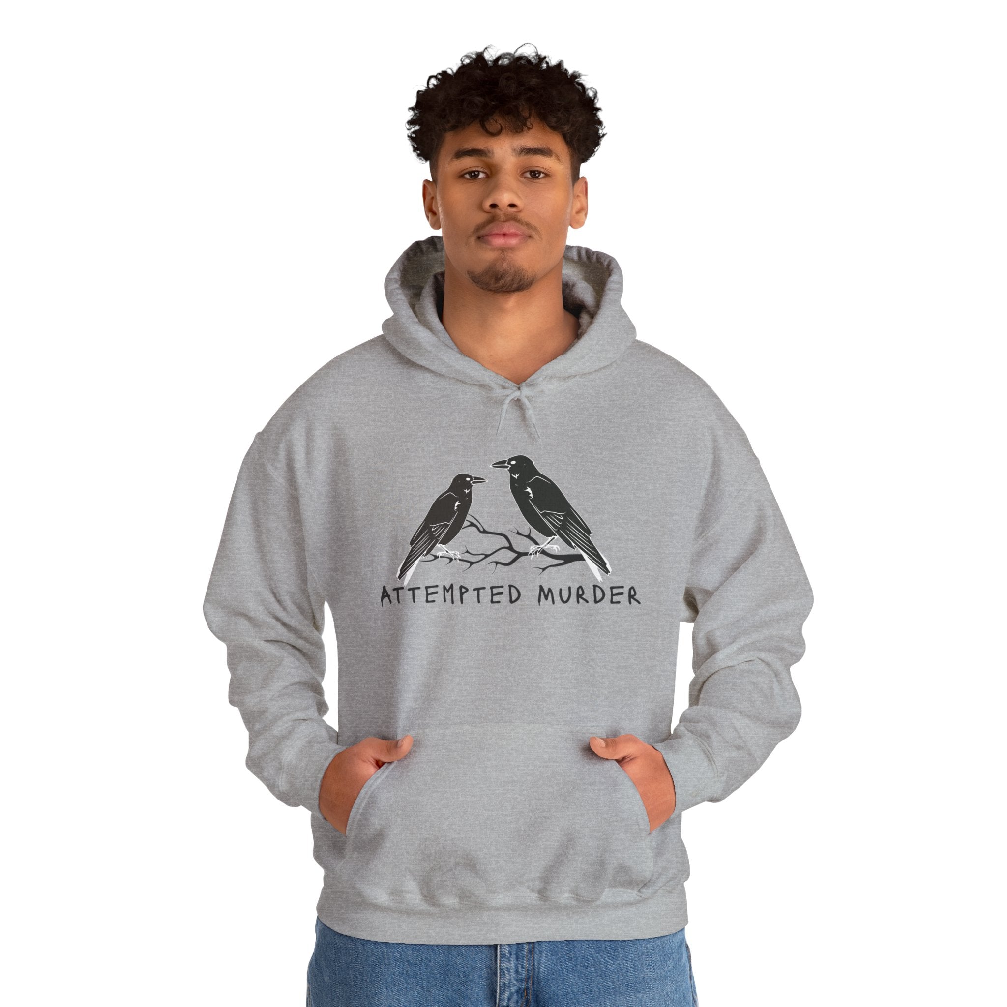 Humorous Unisex Hoodie- Attempted Murder Design