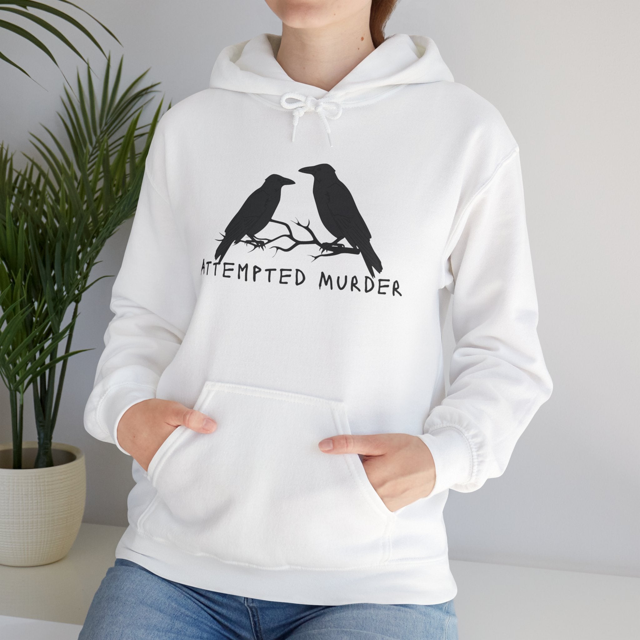 Humorous Unisex Hoodie- Attempted Murder Design